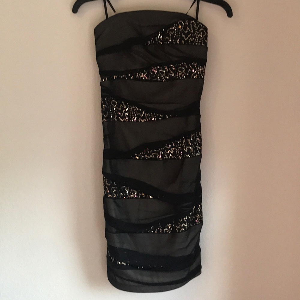 Black lace mini dress size 7